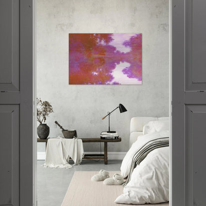 Misty Morning on the Seine, Mauve - claude monet Brushed Aluminum Print - 70x100 cm / 28x40 inches | claude monet Aluminum Print | claude monet Prints