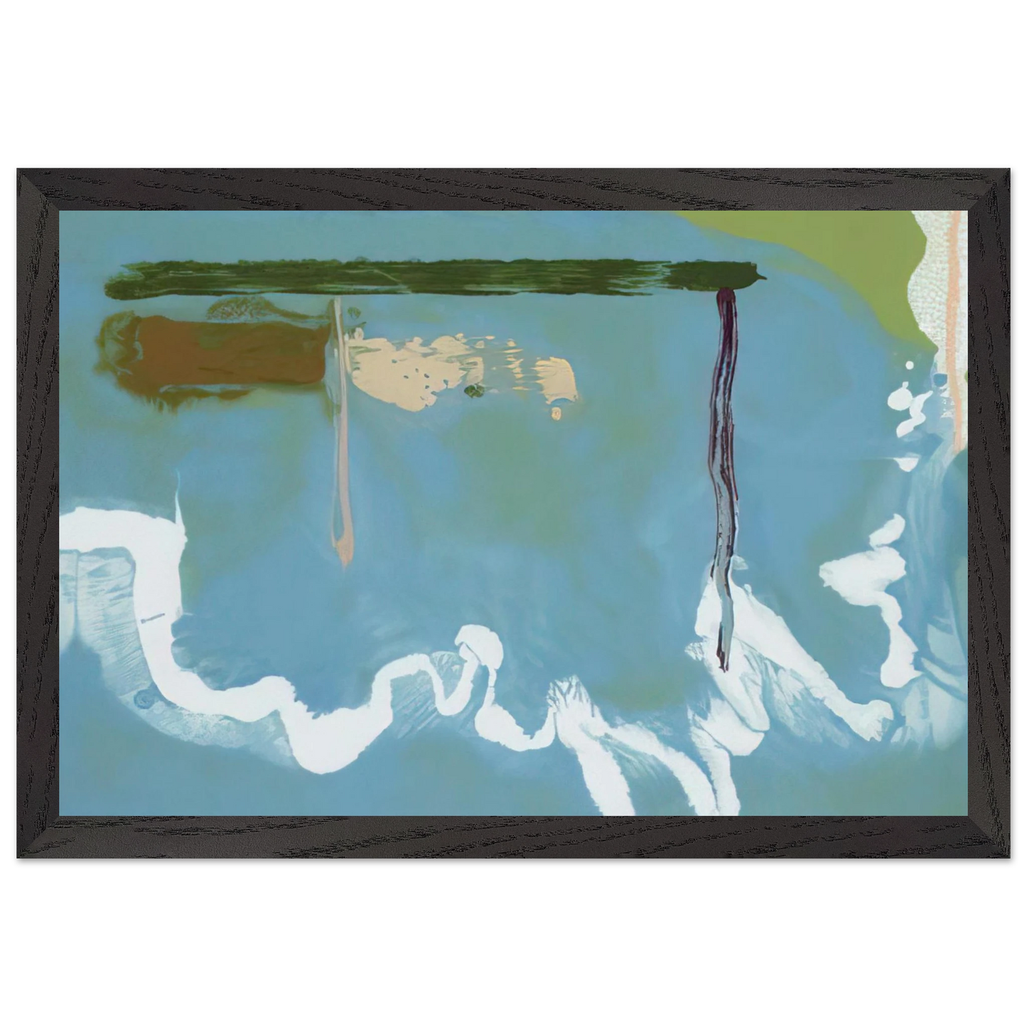 Helen Frankenthaler - Skywriting - 1997 Wall art - 21x29.7 cm / 8x12" - Premium Wooden Framed Poster With Fine Art Paper-canvas - Black frame