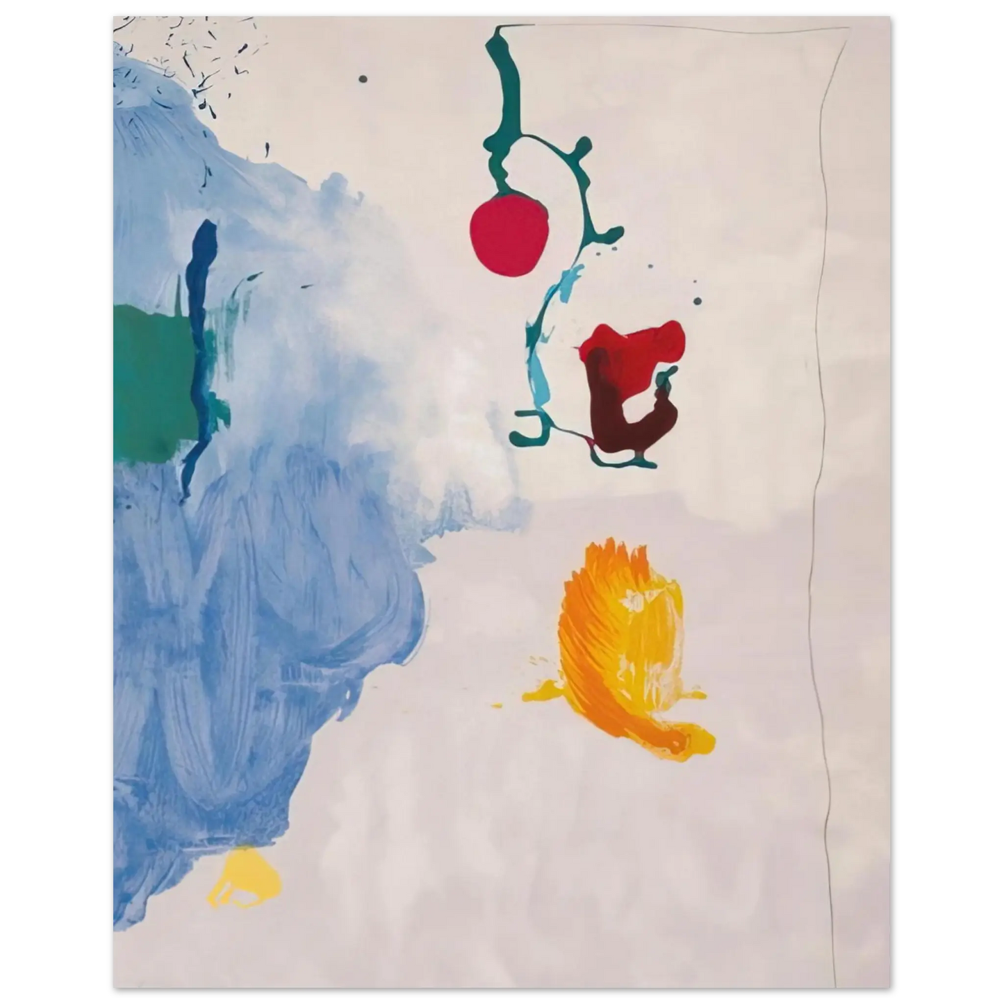 Helen Frankenthaler - Eve - 1995 Wall art - 13x18 cm / 5x7 Inches - Premium Wooden Framed Poster With Fine Art Paper - Black frame