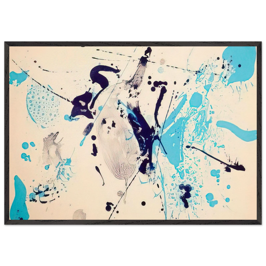 Blue Violet - Sam Francis 70x100 cm / 28x40 inches Framed Art Print – Black Wooden Frame