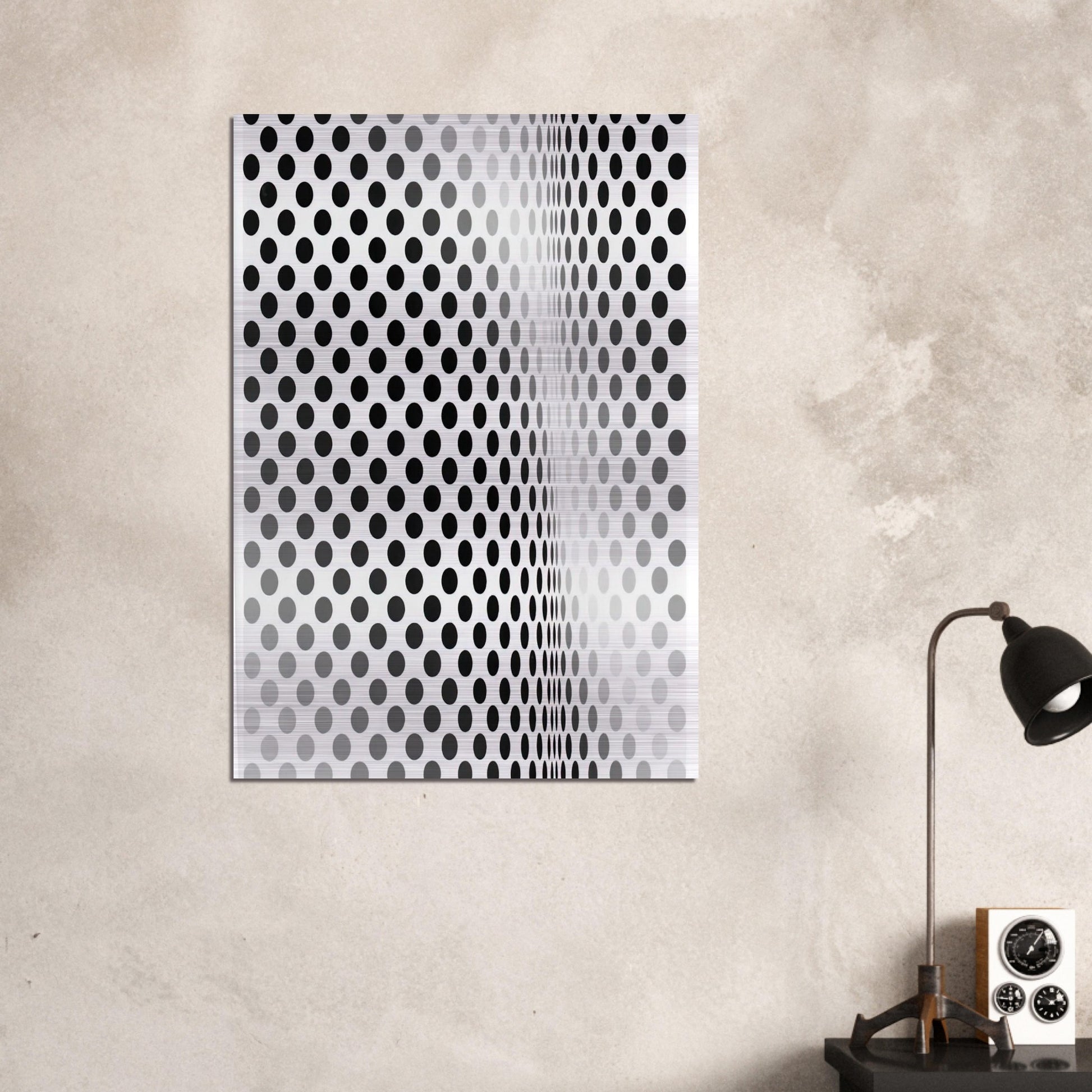 PAUSE 1964 - Bridget Riley Brushed Aluminum Print - 70x100 cm / 28x40 inches | Bridget Riley Aluminum Print | Bridget Riley Prints