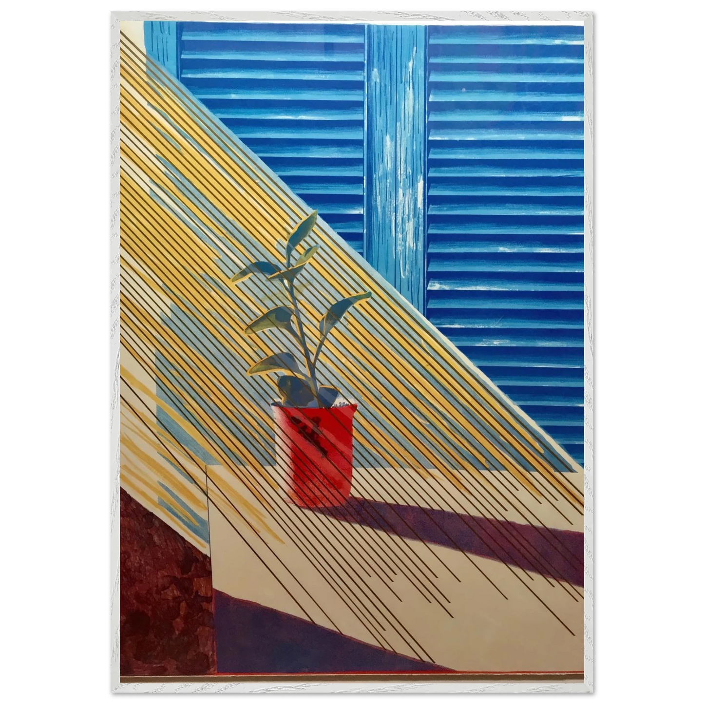David Hockney - David Hockney Wall art - 13x18 cm / 5x7 inches - Premium Wooden Framed Poster With Fine Art Paper - Black frame
