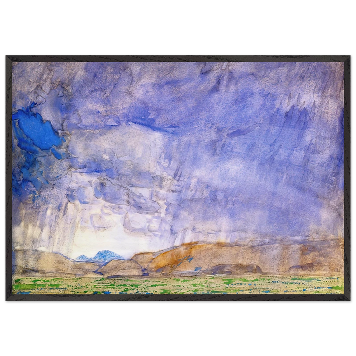 Thunderstorm on the Oregon Trail - Childe Hassam 70x100 cm / 28x40 inches Framed Art Print – Black Wooden Frame