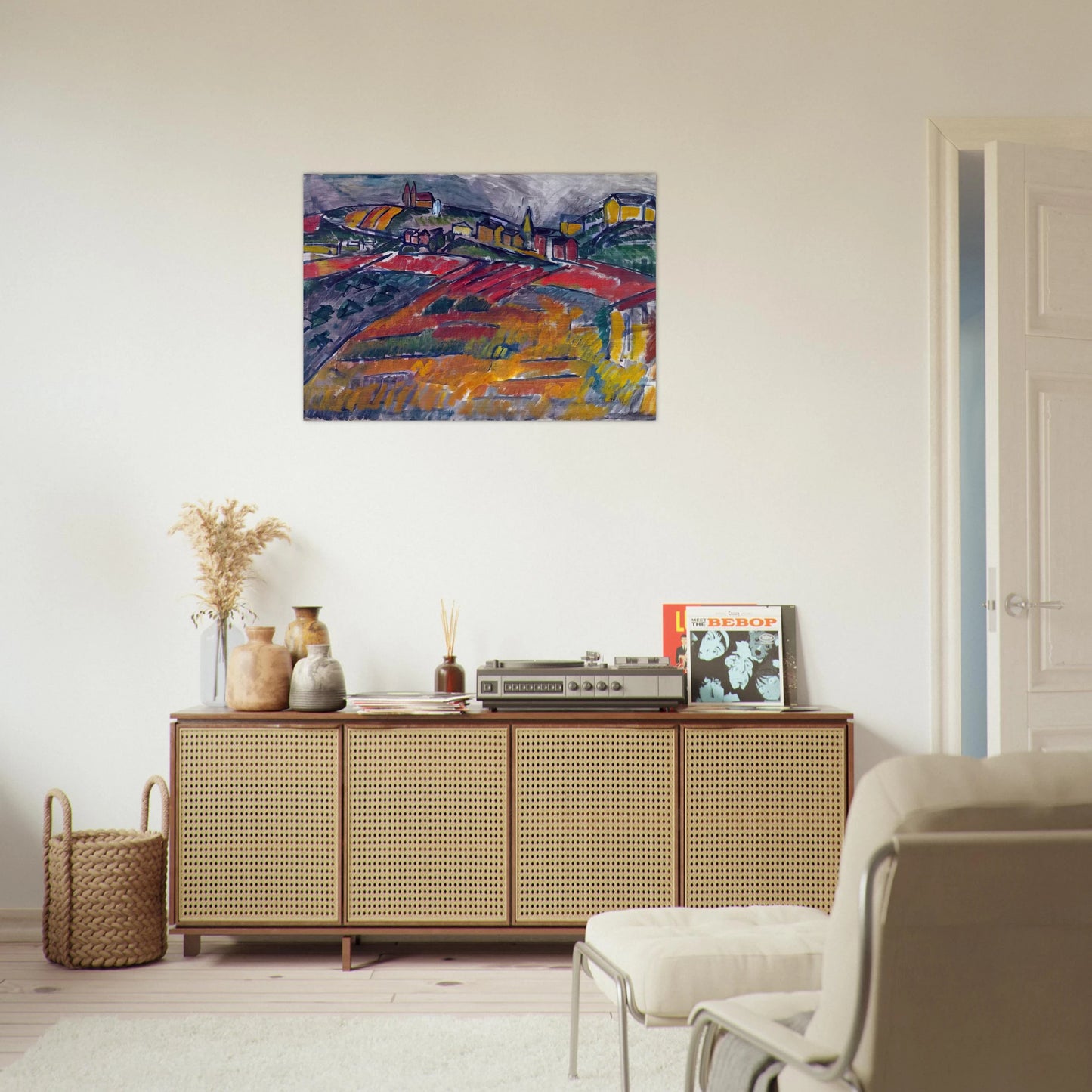 LANDSCAPE WITH RED AND YELLOW - Raoul Dufy Brushed Aluminum Print - 70x100 cm / 28x40 inches | Raoul Dufy Aluminum Print | Raoul Dufy Prints