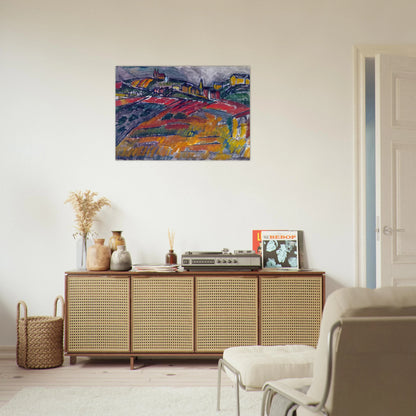 LANDSCAPE WITH RED AND YELLOW - Raoul Dufy Brushed Aluminum Print - 70x100 cm / 28x40 inches | Raoul Dufy Aluminum Print | Raoul Dufy Prints