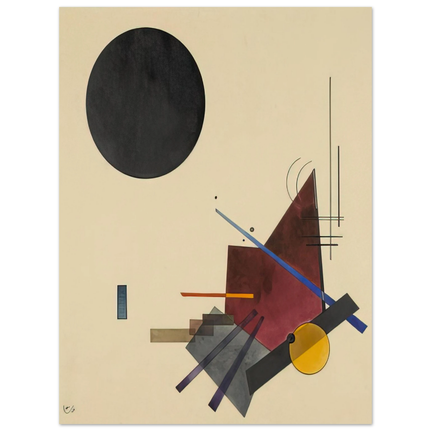Wassily Kandinsky - BLACK RELATIONSHIP 1924  75x100 cm / 30x40inches Fine Art Poster