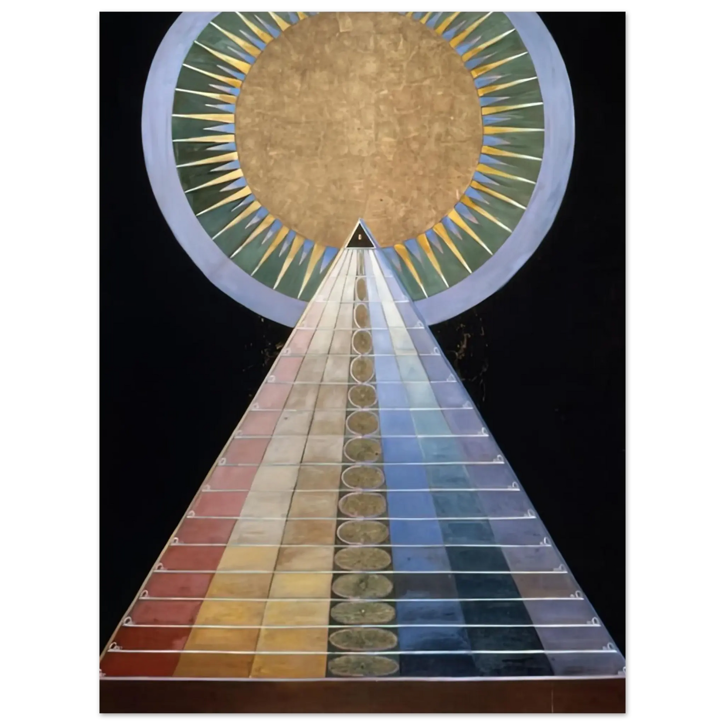 Hilma af Klint - ALTAR PAINTING 1915 Wall art - 15x20 cm / 6x8 Inches - Premium Wooden Framed Poster With Fine Art Paper - White frame