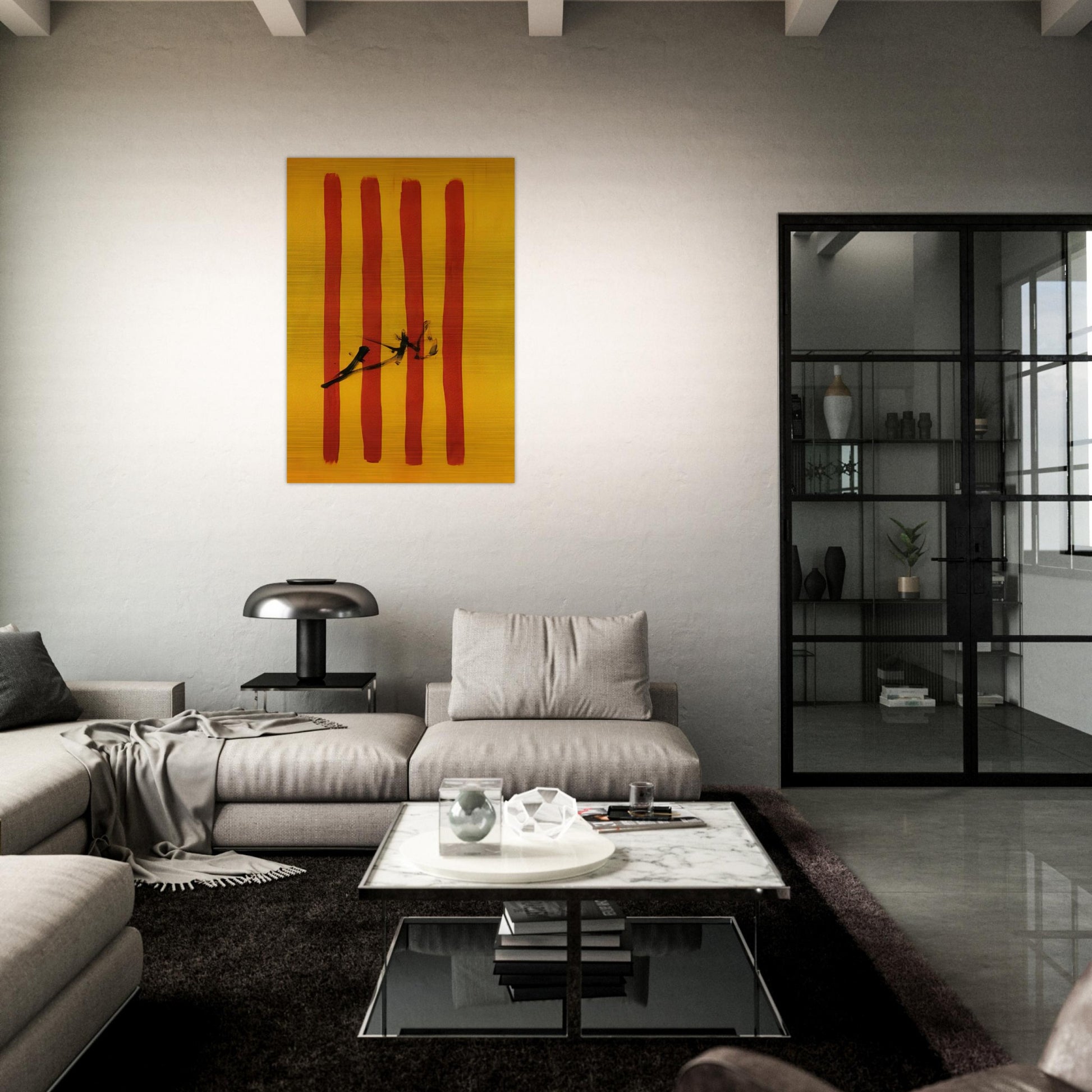 THE DALINIAN SENYERA CATALONIAN NATIONAL FLAG - Salvador Dali Brushed Aluminum Print - 70x100 cm / 28x40 inches | Salvador Dali Aluminum Print | Salvador Dali Prints
