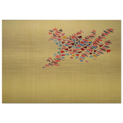 Colors on Pale Yellow - 1975 - Robert Goodnough Brushed Aluminum Print - 70x100 cm / 28x40 inches | Robert Goodnough Aluminum Print | Robert Goodnough Prints