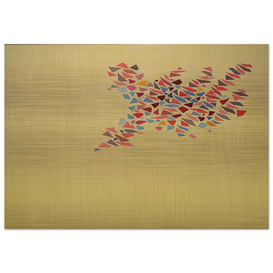 Colors on Pale Yellow - 1975 - Robert Goodnough Brushed Aluminum Print - 70x100 cm / 28x40 inches | Robert Goodnough Aluminum Print | Robert Goodnough Prints