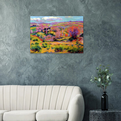 Landscape of Creuse at spring - Fauvism - Armand Guillaumin Brushed Aluminum Print - 70x100 cm / 28x40 inches | Armand Guillaumin Aluminum Print | Armand Guillaumin Prints