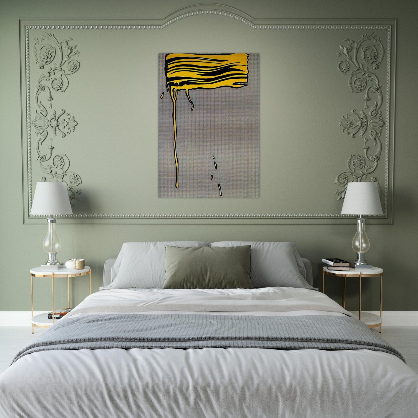 YELLOW BRUSHSTROKE I 1965 - Roy Lichtenstein Brushed Aluminum Print - 70x100 cm / 28x40 inches | Roy Lichtenstein Aluminum Print | Roy Lichtenstein Prints