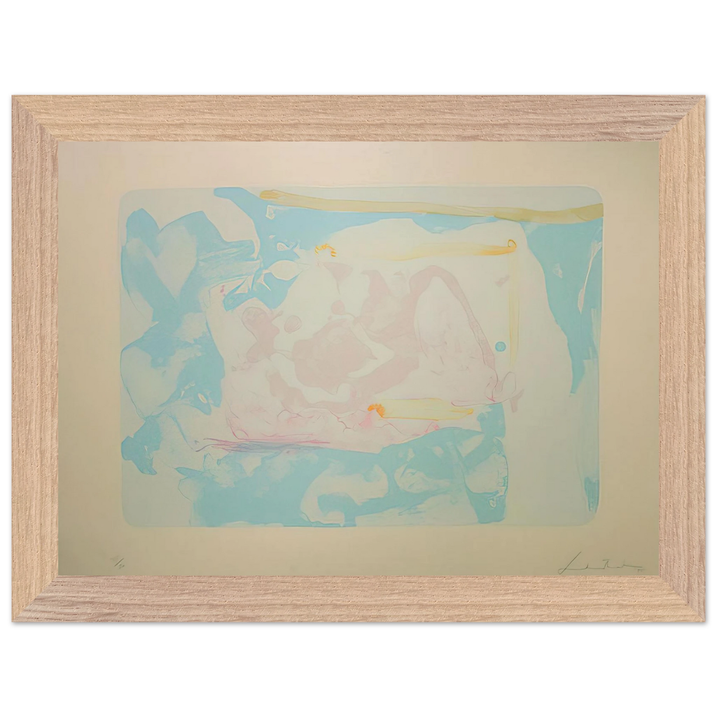 Helen Frankenthaler - Reflections III - 1995 Wall art - A3 (29.7 x 42  cm) - Premium Wooden Framed Poster With Fine Art Paper-canvas - Wood frame