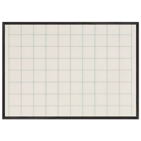 On a clear day 1 - Agnes Martin 70x100 cm / 28x40 inches Framed Art Print – Black Wooden Frame