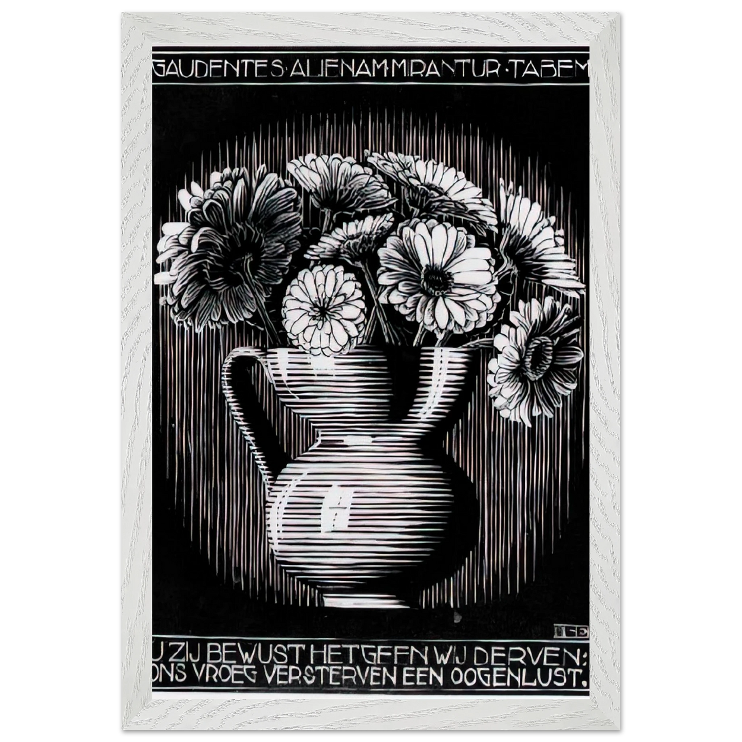 MC Escher - EMBLEMATA VASE Wall Art - 60x80 cm / 24x32 inches - Fine Art Poster-canvas - -
