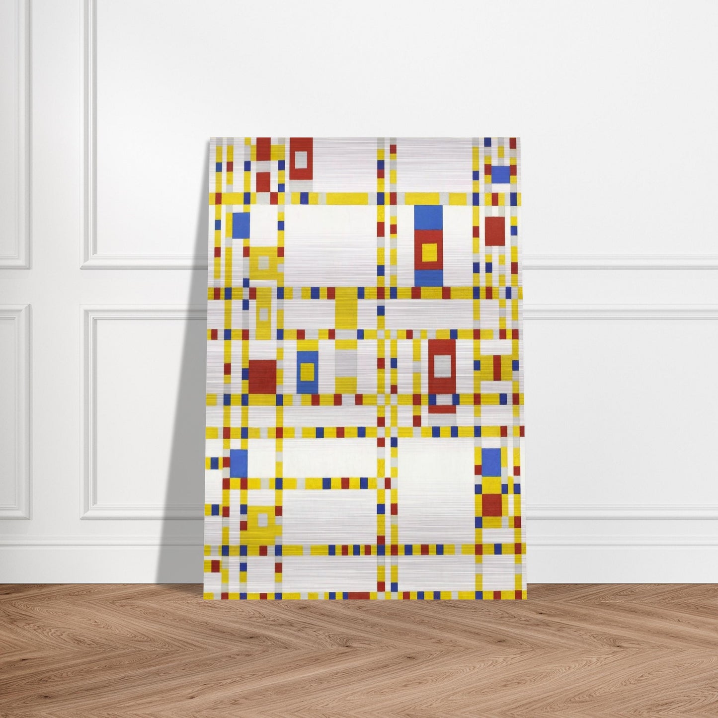 Broadway Boogie Woogie - Piet Mondrian Brushed Aluminum Print - 70x100 cm / 28x40 inches | Piet Mondrian Aluminum Print | Piet Mondrian Prints