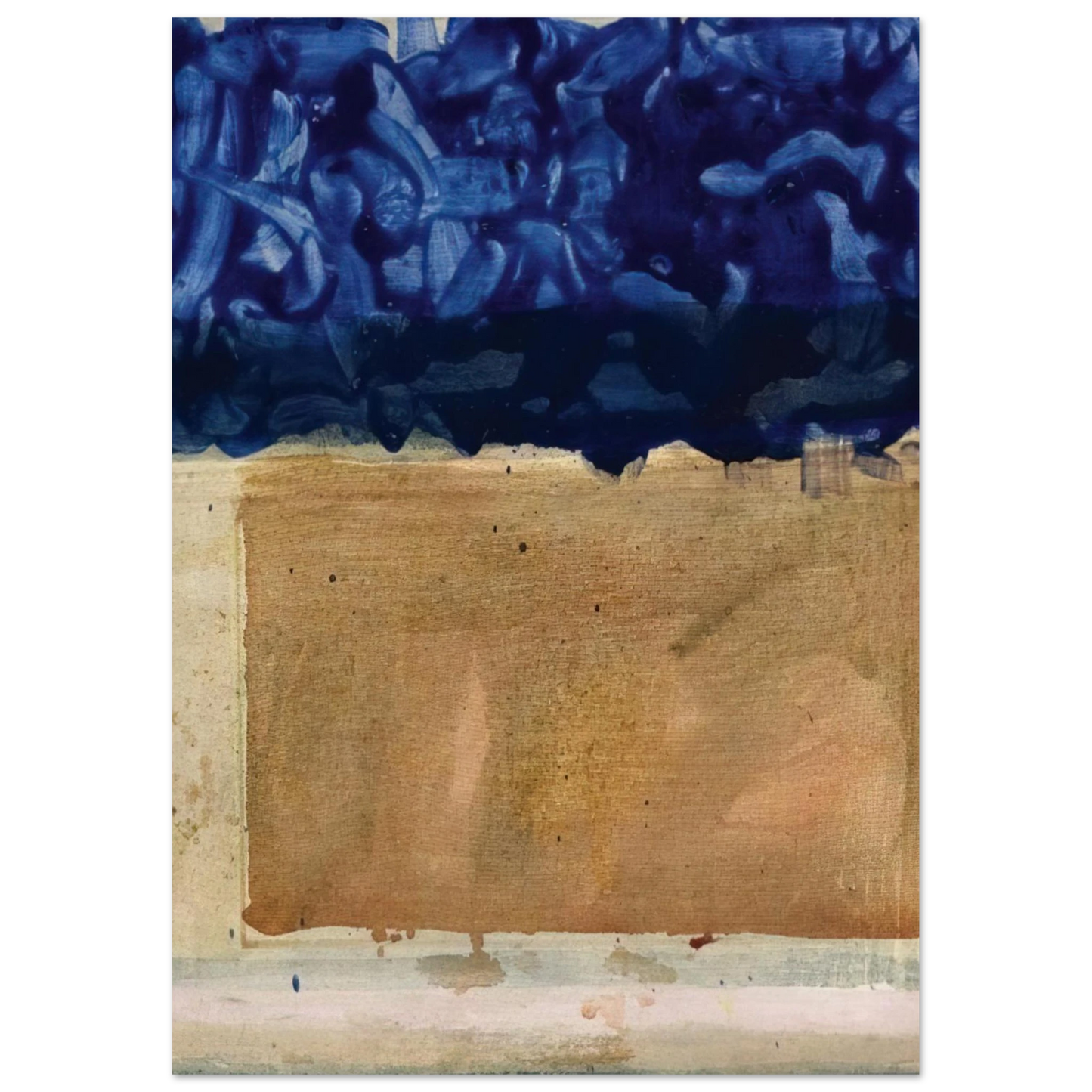 Helen Frankenthaler - Shoreline - 1952 Wall art - 40x40 cm / 16x16 inches - Premium Wooden Framed Poster With Fine Art Paper-canvas - Wood frame