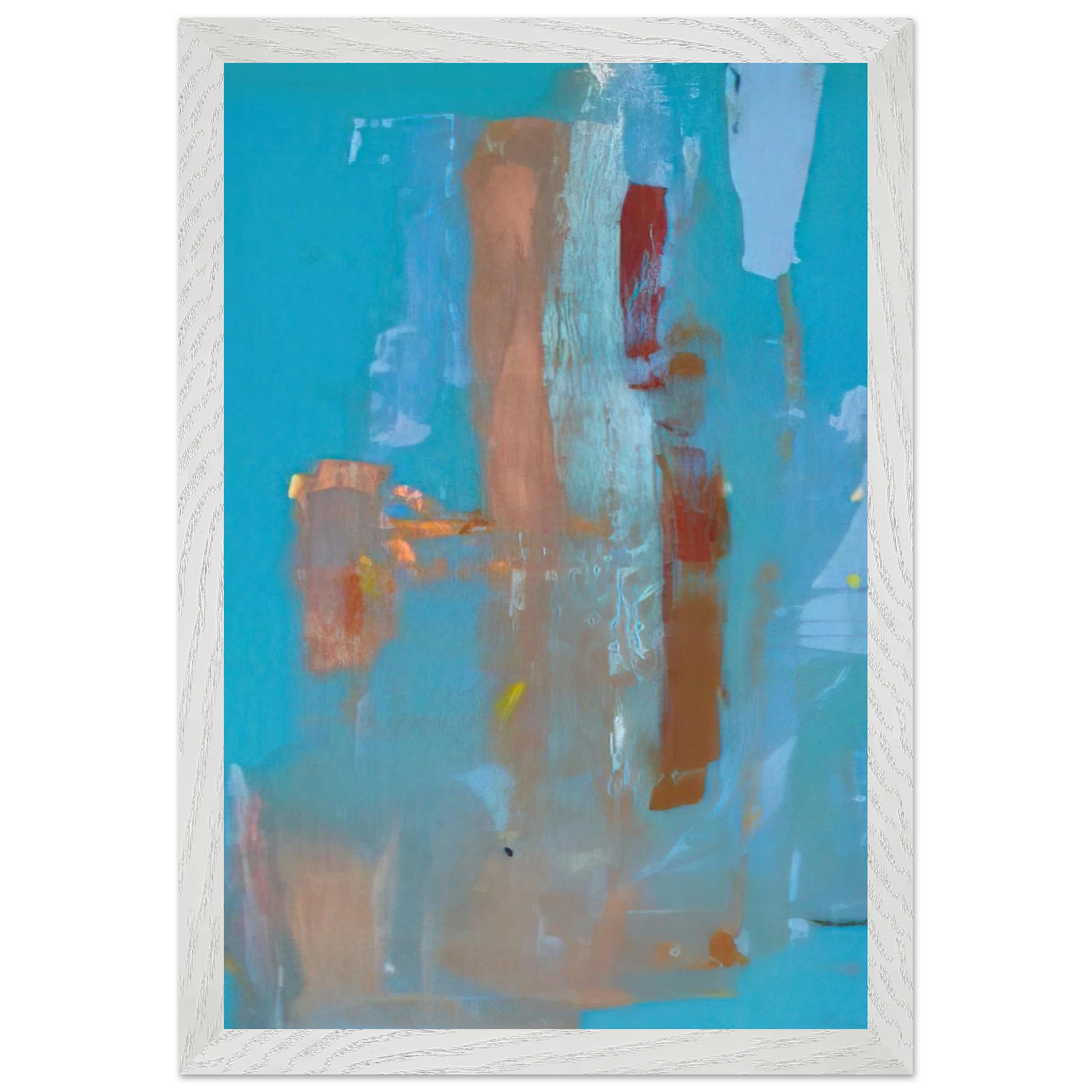 Helen Frankenthaler - In on Blue - 1976 Wall art - 70x100 cm / 28x40 inches - Premium Wooden Framed Poster With Fine Art Paper-canvas - White frame