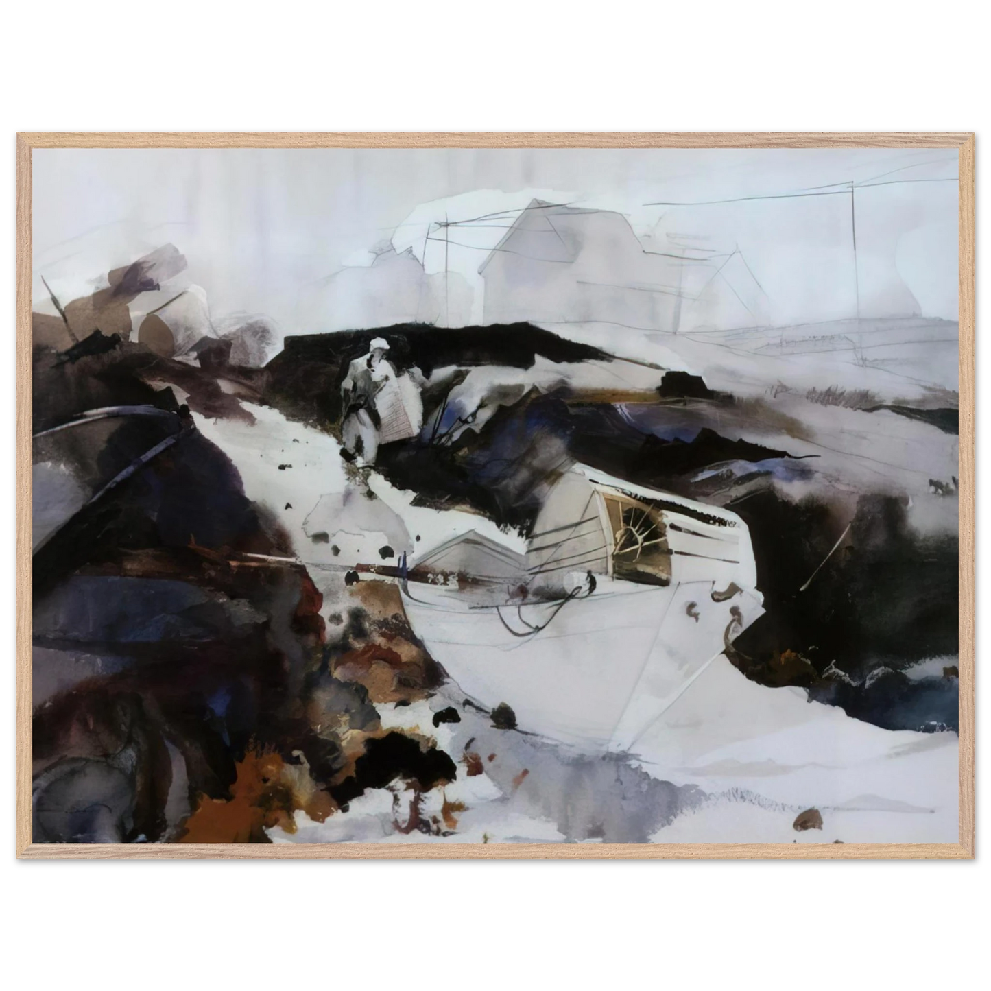 Andrew Wyeth - THE WHITE DORY 1941 Wall Art - 30x40 cm / 12x16 inches - Fine Art Poster-canvas - -
