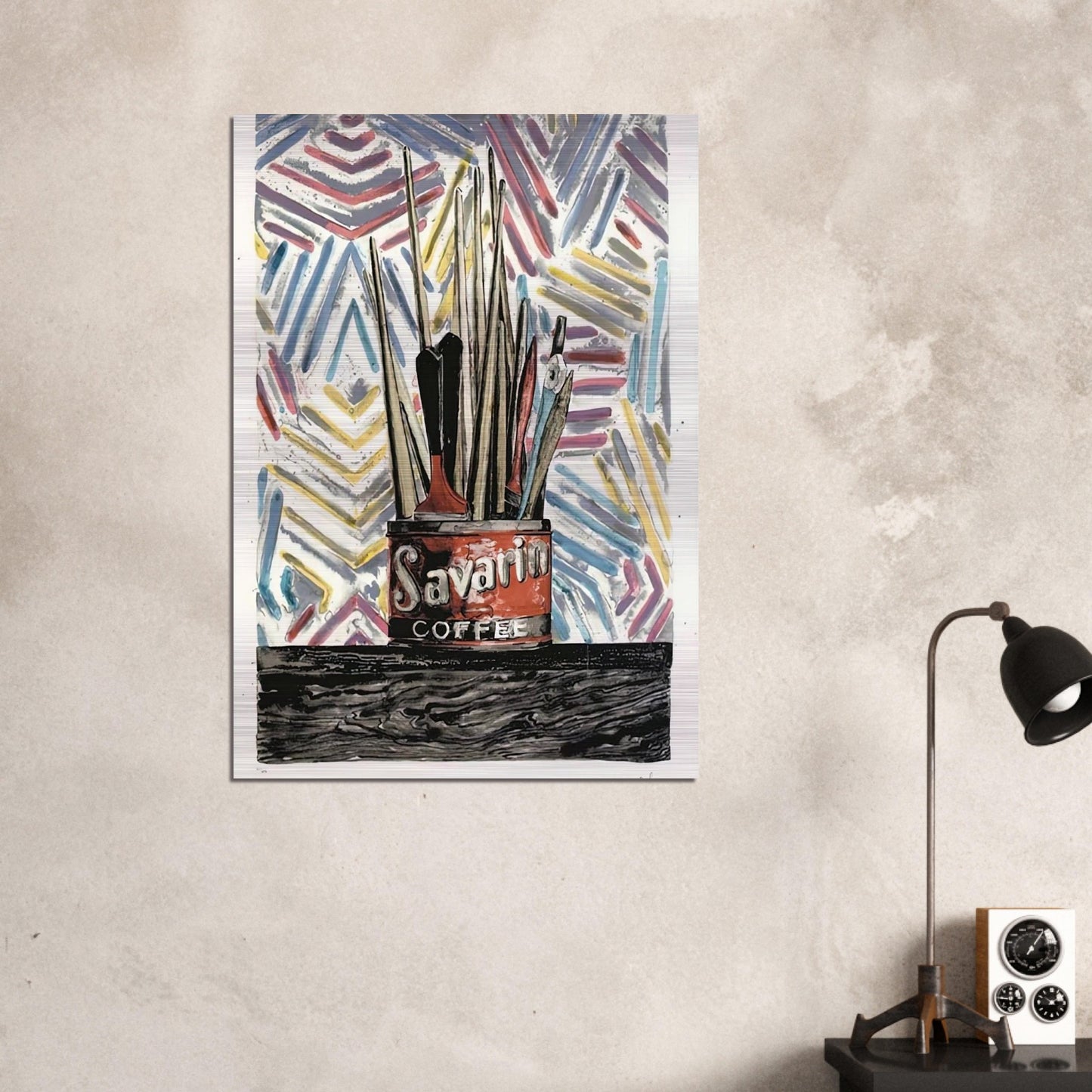 SAVARIN ULAE 183 - Jasper Johns Brushed Aluminum Print - 70x100 cm / 28x40 inches | Jasper Johns Aluminum Print | Jasper Johns Prints