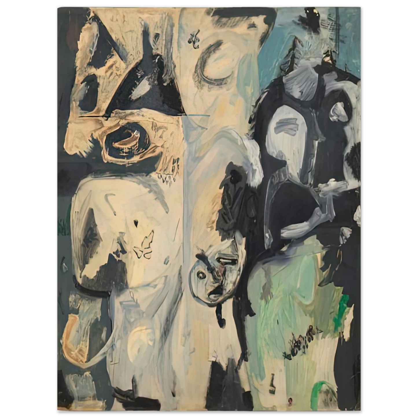 Helen Frankenthaler - Untitled, 1950- Wall Art - 21x29.7 cm / 8x12" - Premium Wooden Framed Poster With Fine Art Paper-canvas - Wood frame