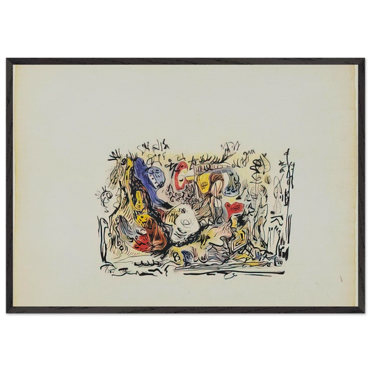 Untitled N20 - Jackson Pollock 70x100 cm / 28x40 inches Framed Art Print – Black Wooden Frame