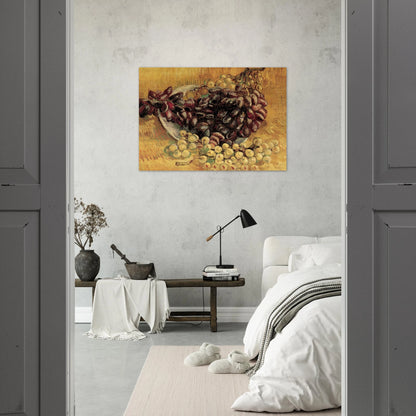 Still Life with Grapes - Vincent van Gogh Brushed Aluminum Print - 70x100 cm / 28x40 inches | Vincent van Gogh Aluminum Print | Vincent van Gogh Prints
