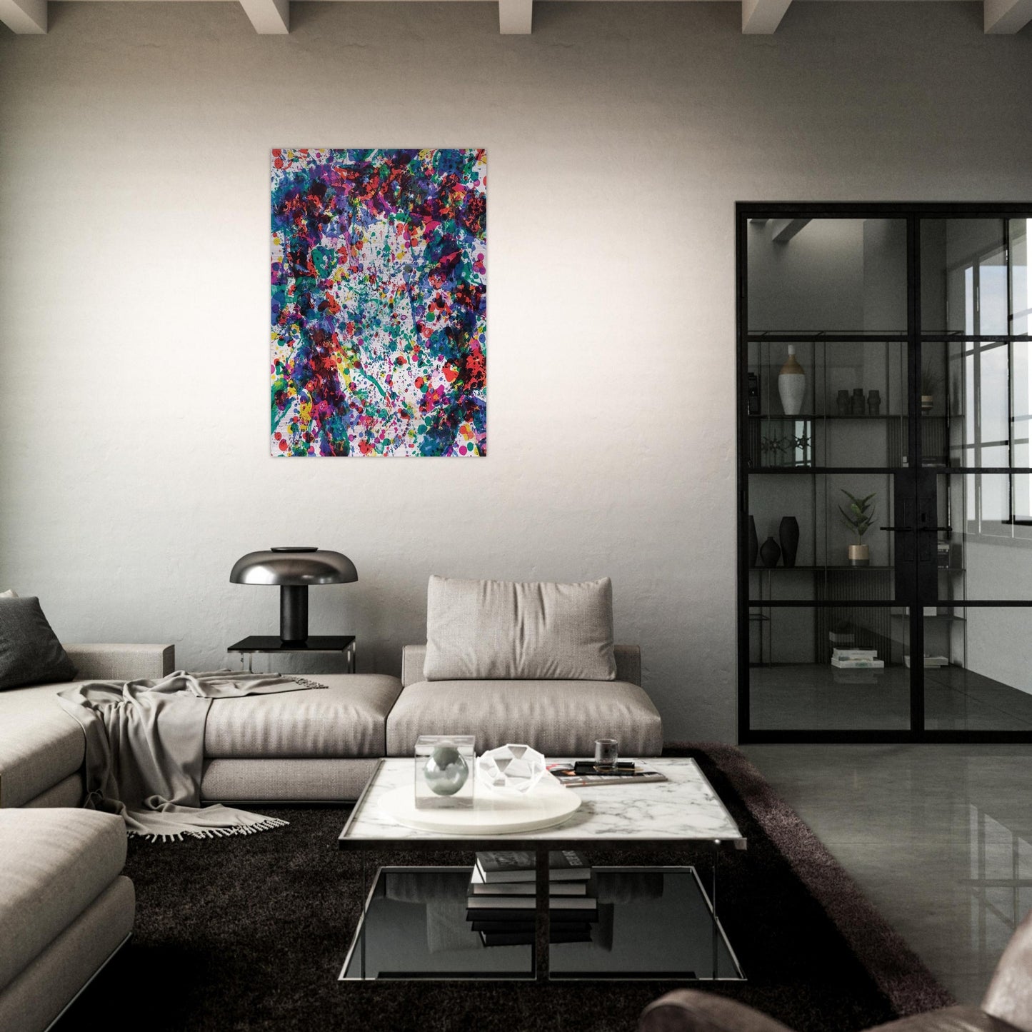 Dewy Unicorn - Sam Francis Brushed Aluminum Print - 70x100 cm / 28x40 inches | Sam Francis Aluminum Print | Sam Francis Prints