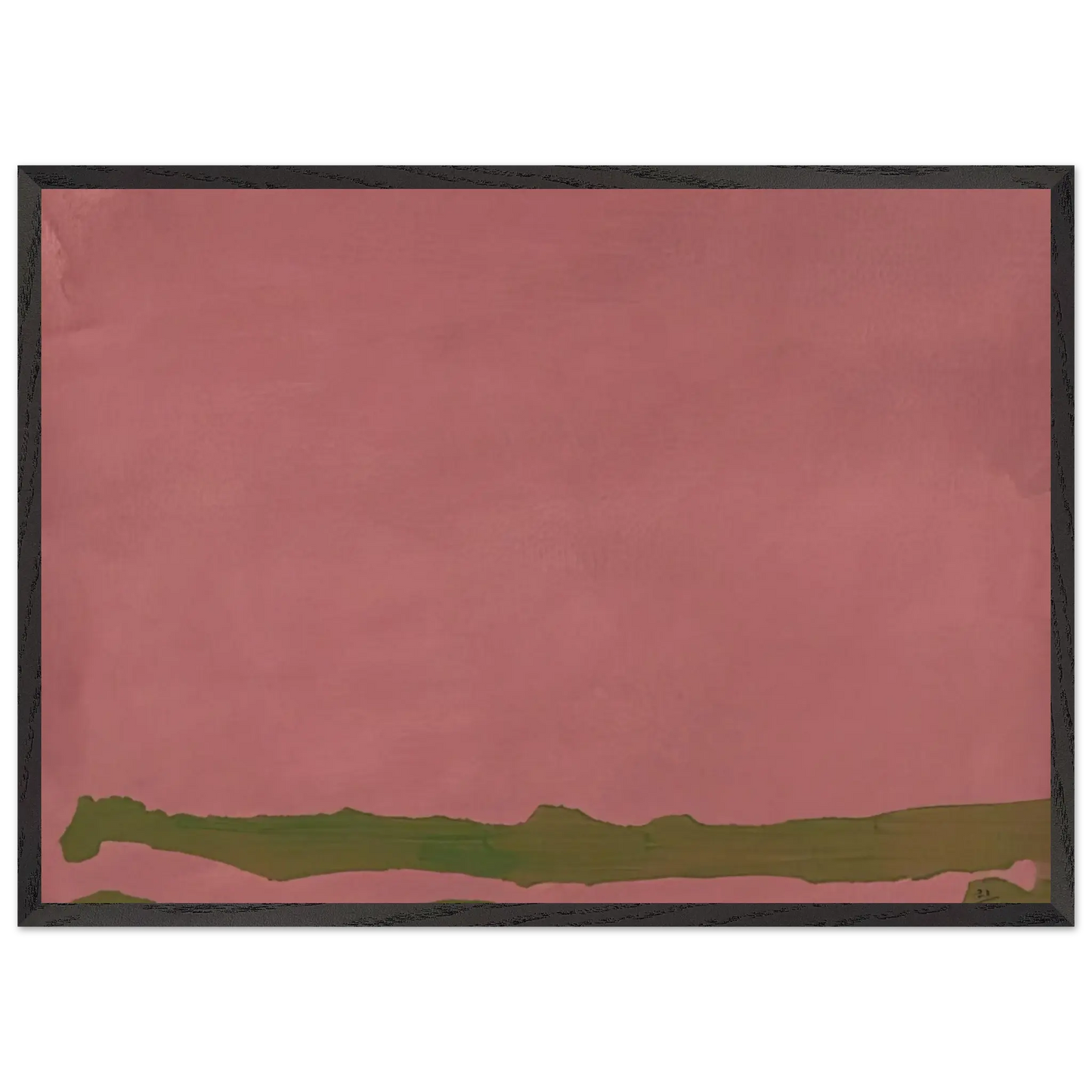 Helen Frankenthaler - Green Likes Mauve - 1970 Wall art - 70x100 cm / 28x40 Inches - Premium Wooden Framed Poster With Fine Art Paper - Wood frame