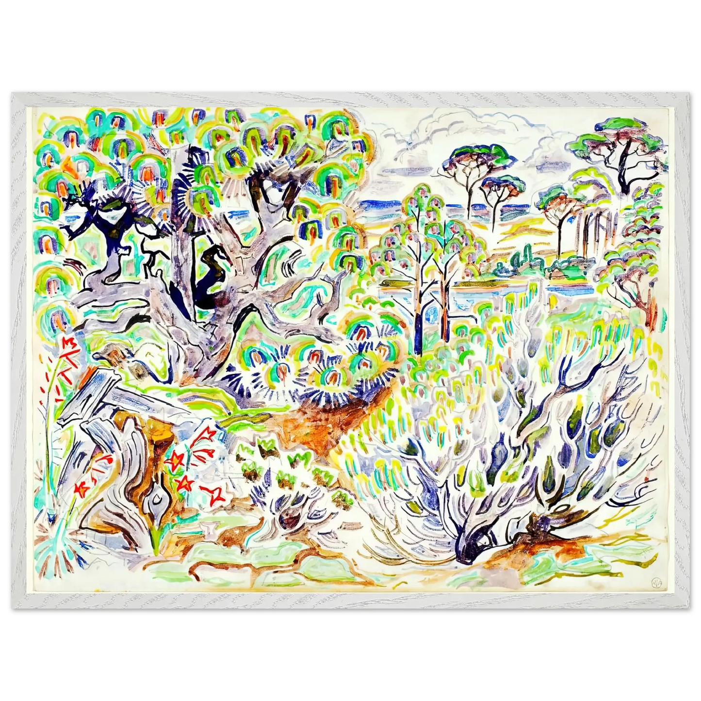 Walter Inglis Anderson - Walter Anderson Wall art - A2 (42 x 59.4  cm) - Premium Wooden Framed Poster With Fine Art Paper - White frame
