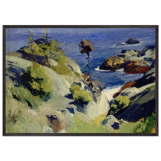 Monhegan Landscape - Edward Hopper 70x100 cm / 28x40 inches Framed Art Print – Black Wooden Frame