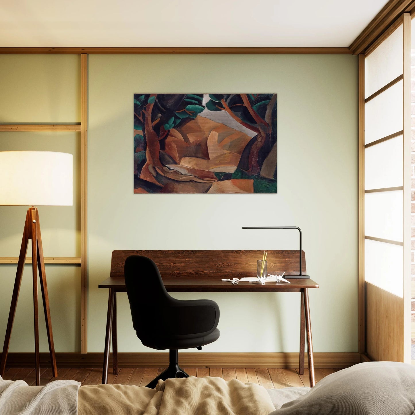 Paysage aux deux figures - 1908  France - Pablo Picasso Brushed Aluminum Print - 70x100 cm / 28x40 inches | Pablo Picasso Aluminum Print | Pablo Picasso Prints
