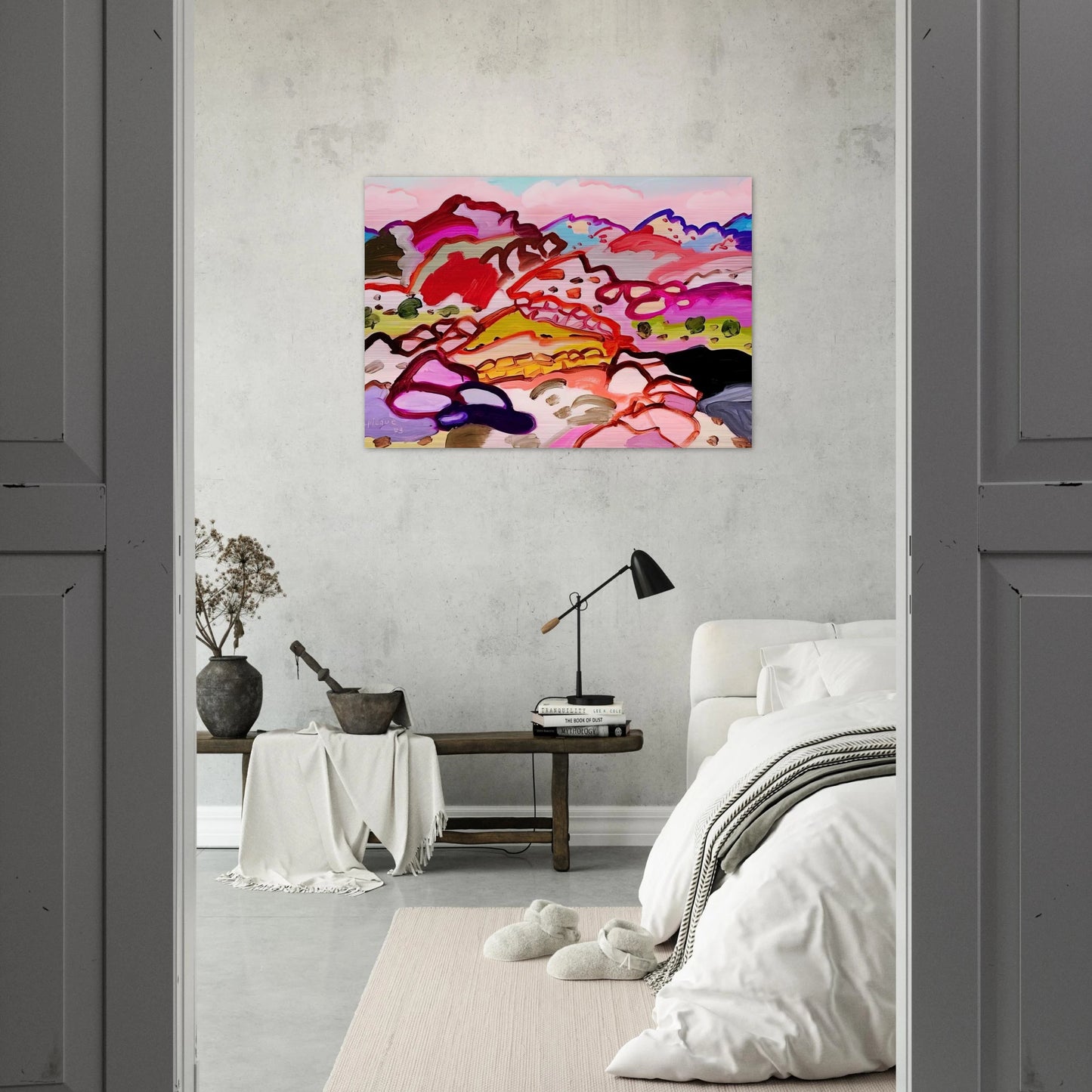 Paysage en Castille - 1973 - Charles Lapicque Brushed Aluminum Print - 70x100 cm / 28x40 inches | Charles Lapicque Aluminum Print | Charles Lapicque Prints