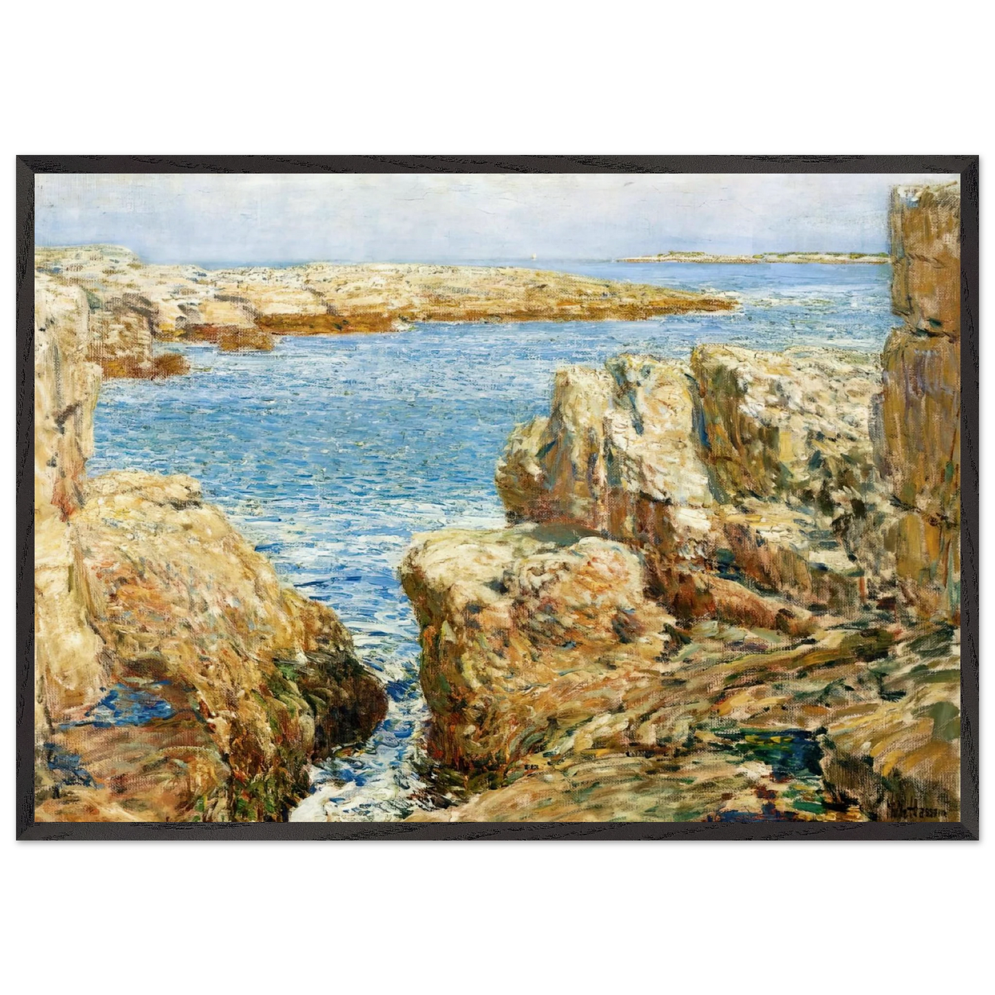 Coast Scene Isles of Shoals - Childe Hassam 70x100 cm / 28x40 inches Framed Art Print – Black Wooden Frame