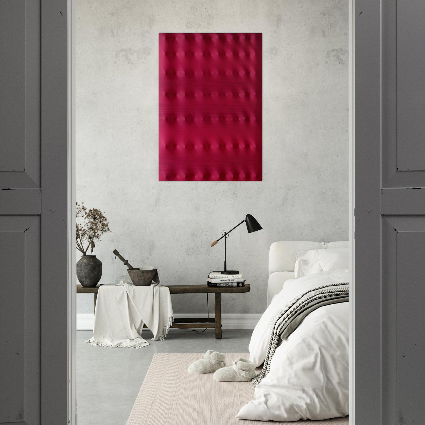 Superficie rossa - 2006 - Enrico Castellani Brushed Aluminum Print - 70x100 cm / 28x40 inches | Enrico Castellani Aluminum Print | Enrico Castellani Prints