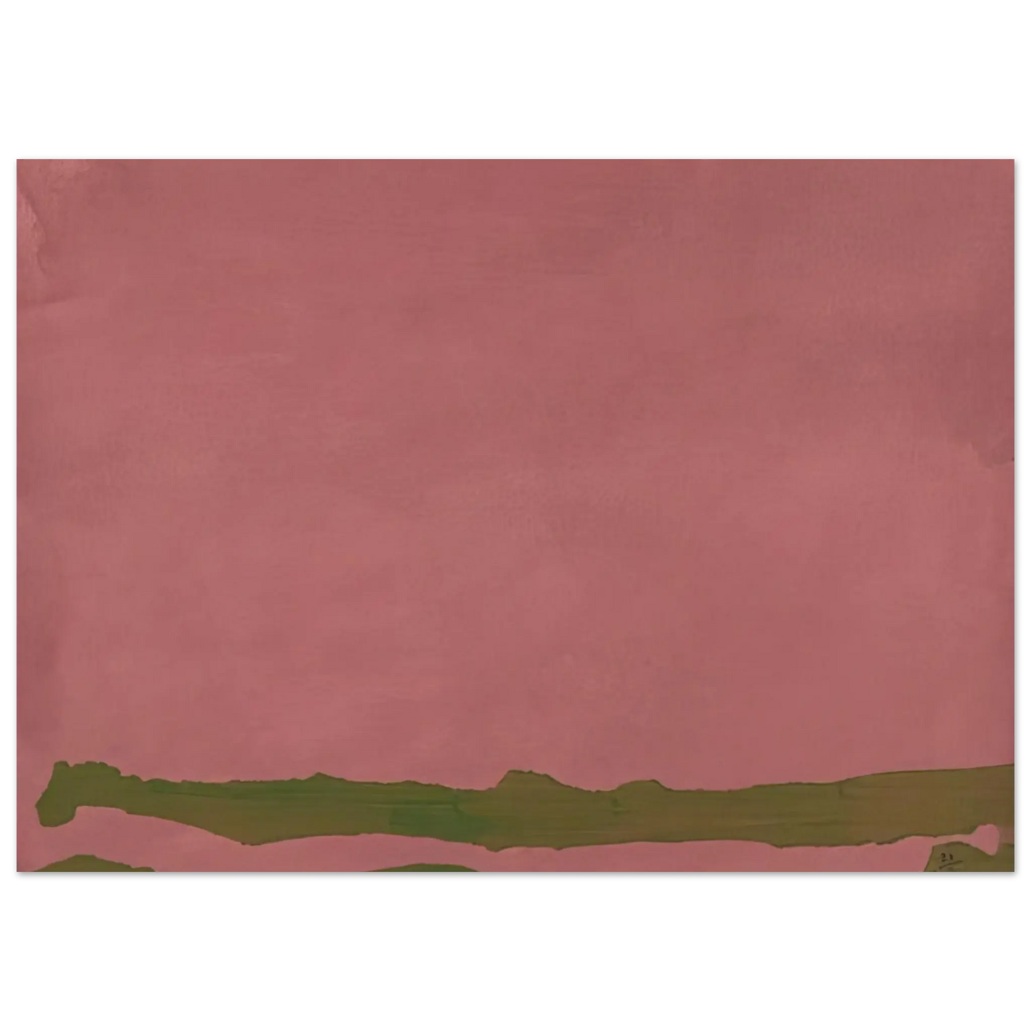 Helen Frankenthaler - Green Likes Mauve - 1970 Wall art - 27x35 cm / 11x14 Inches - Fine Art Poster - -