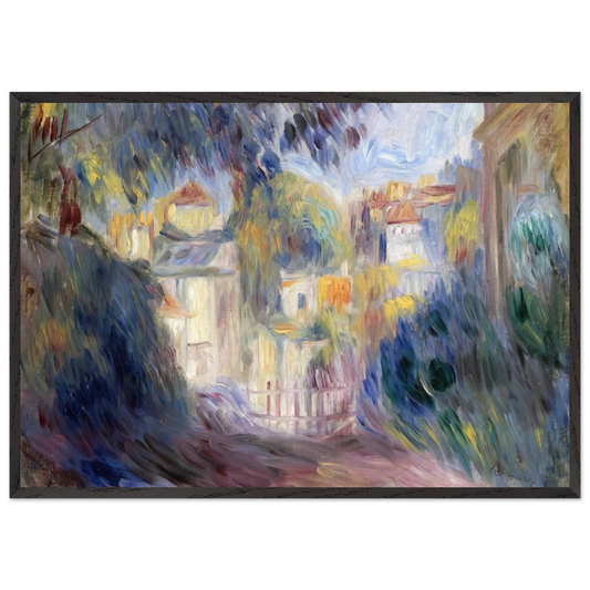 Landscape with Red Roofs - Pierre-Auguste Renoir 70x100 cm / 28x40 inches Framed Art Print – Black Wooden Frame