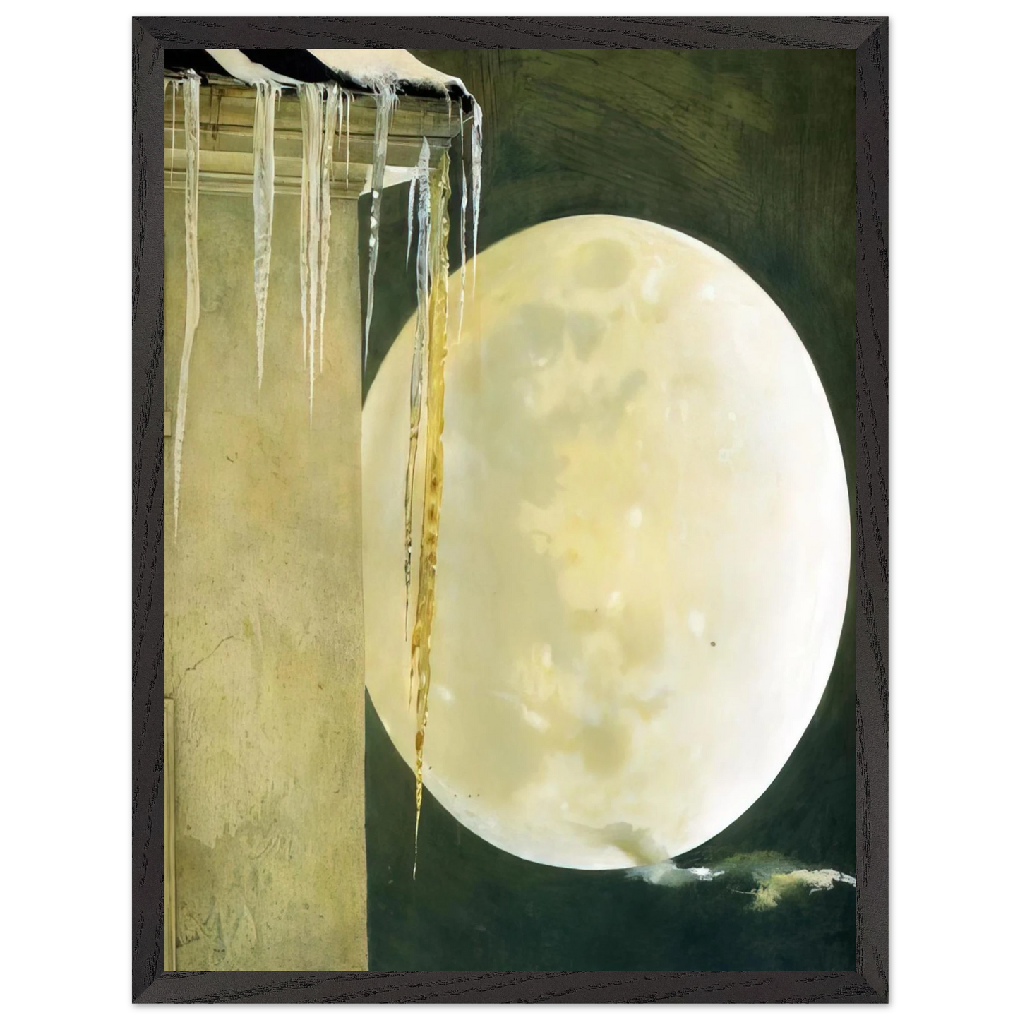 Andrew Wyeth - MOON MADNESS Wall Art - 21x29.7 cm / 8x12" - Premium Wooden Framed Poster With Fine Art Paper-canvas - Wood frame