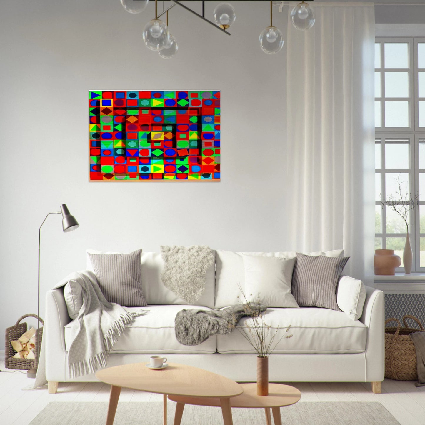 Folklore - 1963 - Victor Vasarely Brushed Aluminum Print - 70x100 cm / 28x40 inches | Victor Vasarely Aluminum Print | Victor Vasarely Prints