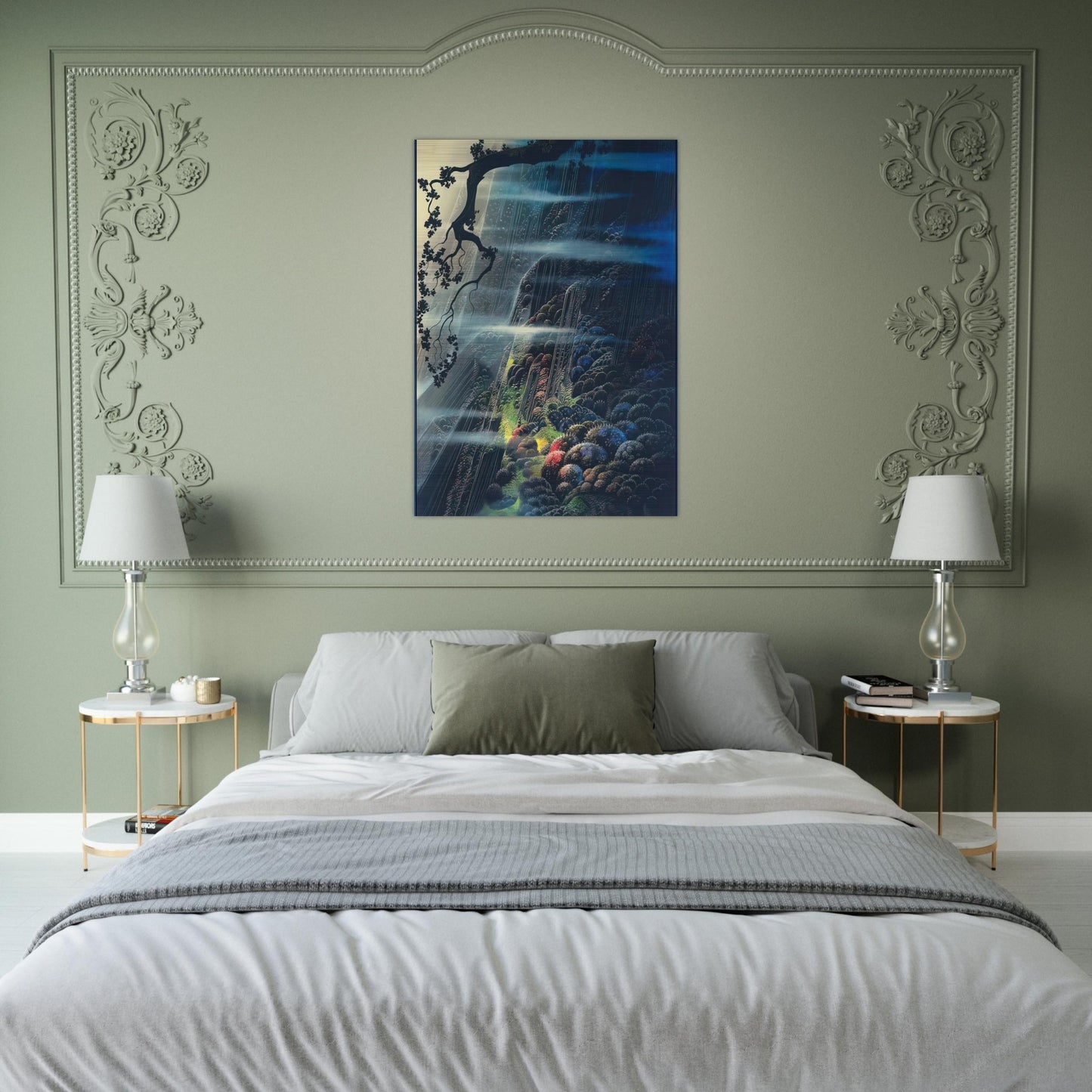 Evening Magic - Eyvind Earle Brushed Aluminum Print - 70x100 cm / 28x40 inches | Eyvind Earle Aluminum Print | Eyvind Earle Prints