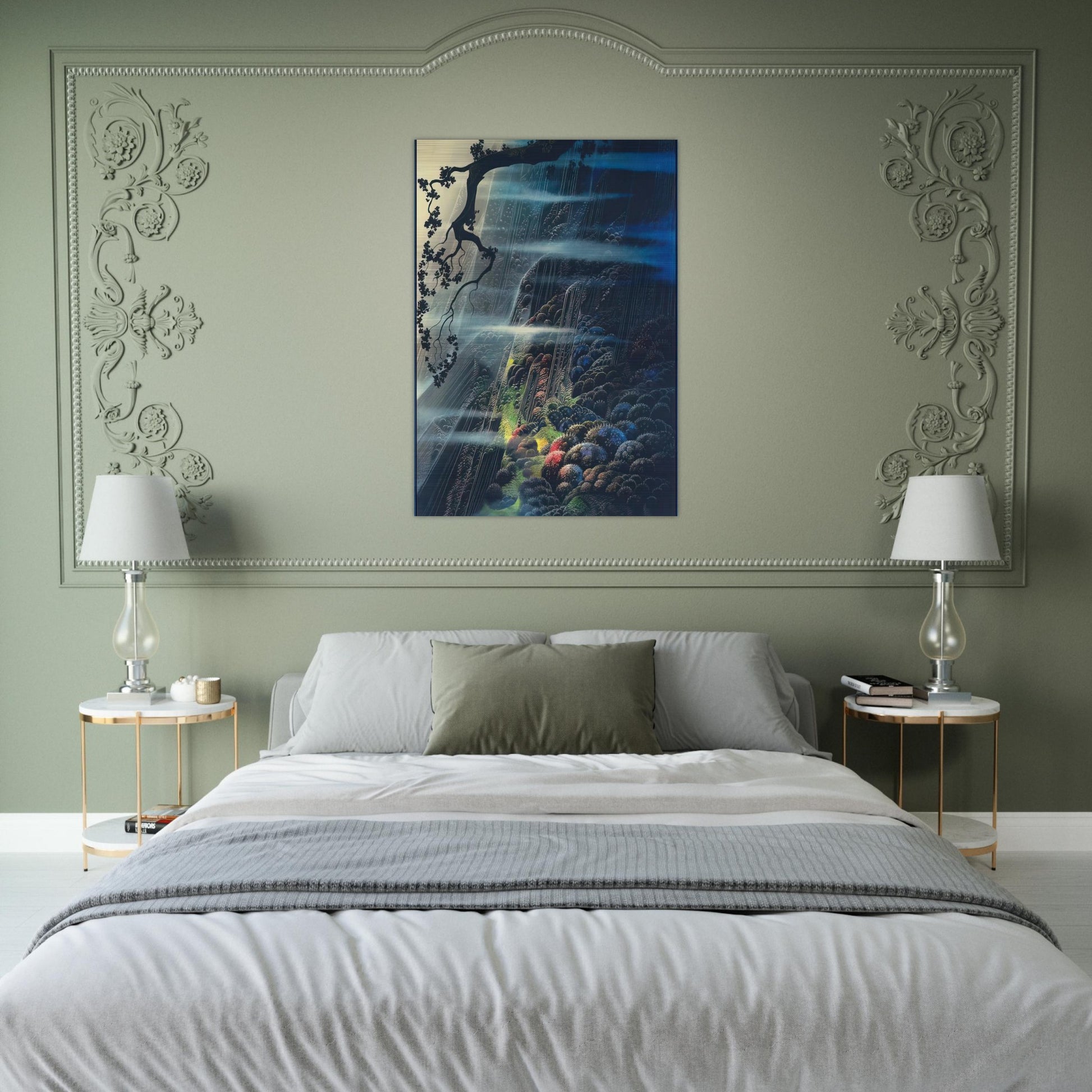 Evening Magic - Eyvind Earle Brushed Aluminum Print - 70x100 cm / 28x40 inches | Eyvind Earle Aluminum Print | Eyvind Earle Prints