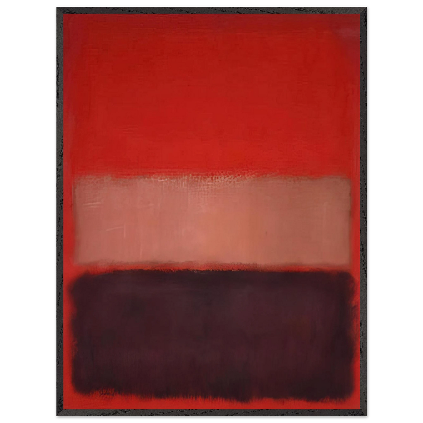 Mark Rothko - No. 46 Black, Ochre, Red Over Red - 1957 Wall Art - 21x29.7 cm / 8x12" - Premium Wooden Framed Poster With Fine Art Paper-canvas - White frame