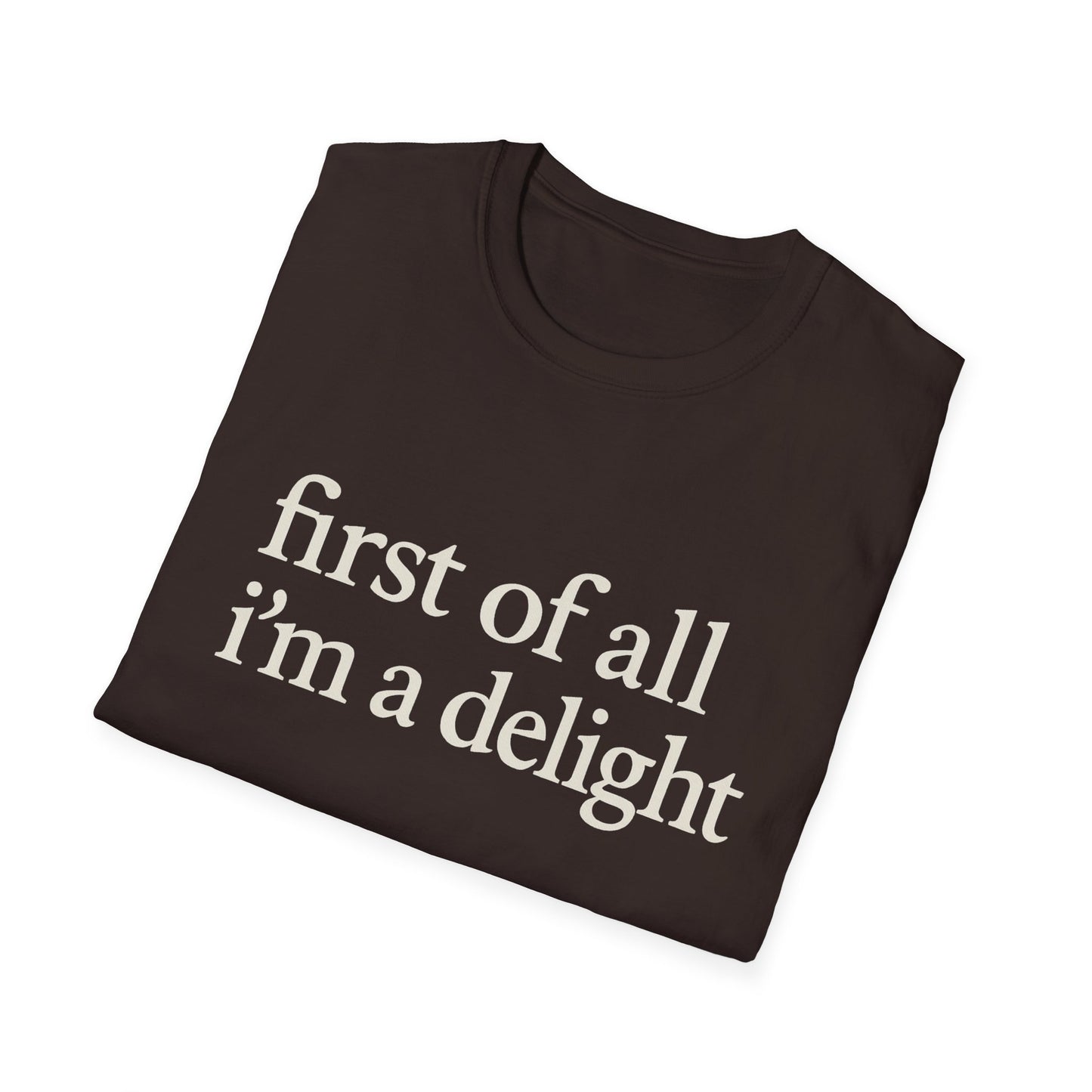 „Zuallererst bin ich eine Freude“-Shirt, lustiges T-Shirt mit Spruch für Frauen, freches T-Shirt mit witzigem Grafikdruck, Geschenkidee für die beste Freundin