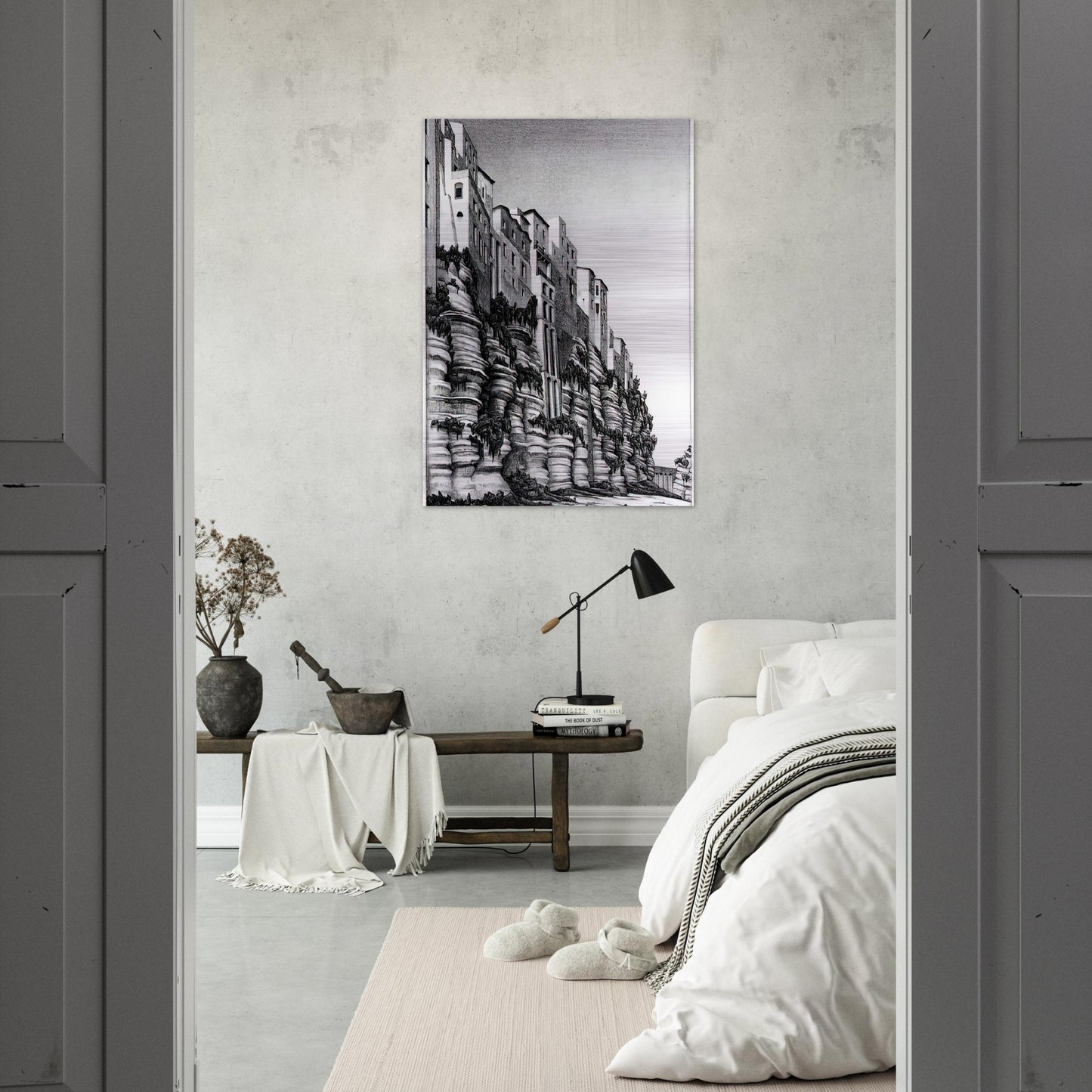 TROPEA CALABRIA - MC Escher Brushed Aluminum Print - 70x100 cm / 28x40 inches | MC Escher Aluminum Print | MC Escher Prints