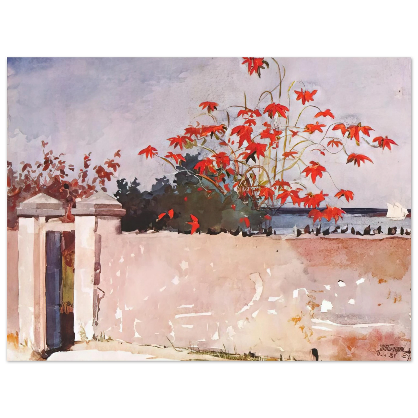 Winslow Homer - A WALL NASSAU  75x100 cm / 30x40inches Fine Art Poster