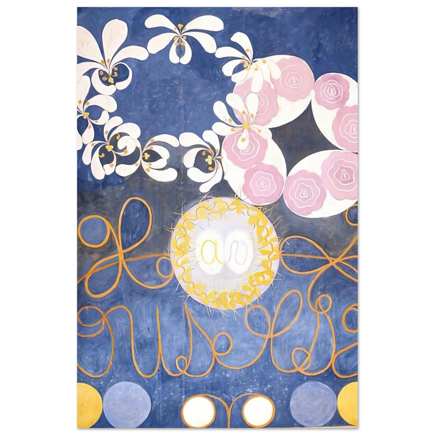 Hilma af Klint - THE TEN LARGEST 1907 Wall art - 30x40 cm / 12x16 inches - Premium Wooden Framed Poster With Fine Art Paper - White frame