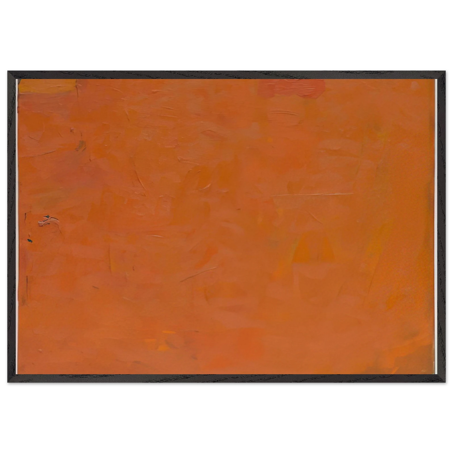 Untitled Orange Painting - 1955 - Robert Ryman 70x100 cm / 28x40 inches Framed Art Print – Black Wooden Frame