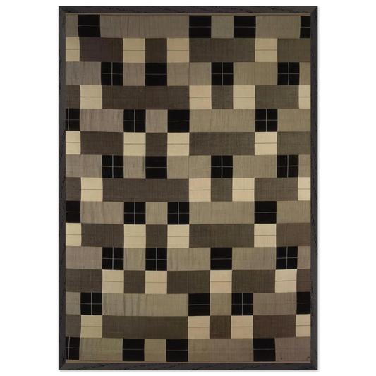BLACK WHITE GRAY 1964 - Anni Albers 70x100 cm / 28x40 inches Framed Art Print – Black Wooden Frame