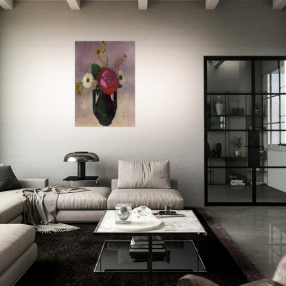 ROSE AND DAISY - Odilon Redon Brushed Aluminum Print - 70x100 cm / 28x40 inches | Odilon Redon Aluminum Print | Odilon Redon Prints