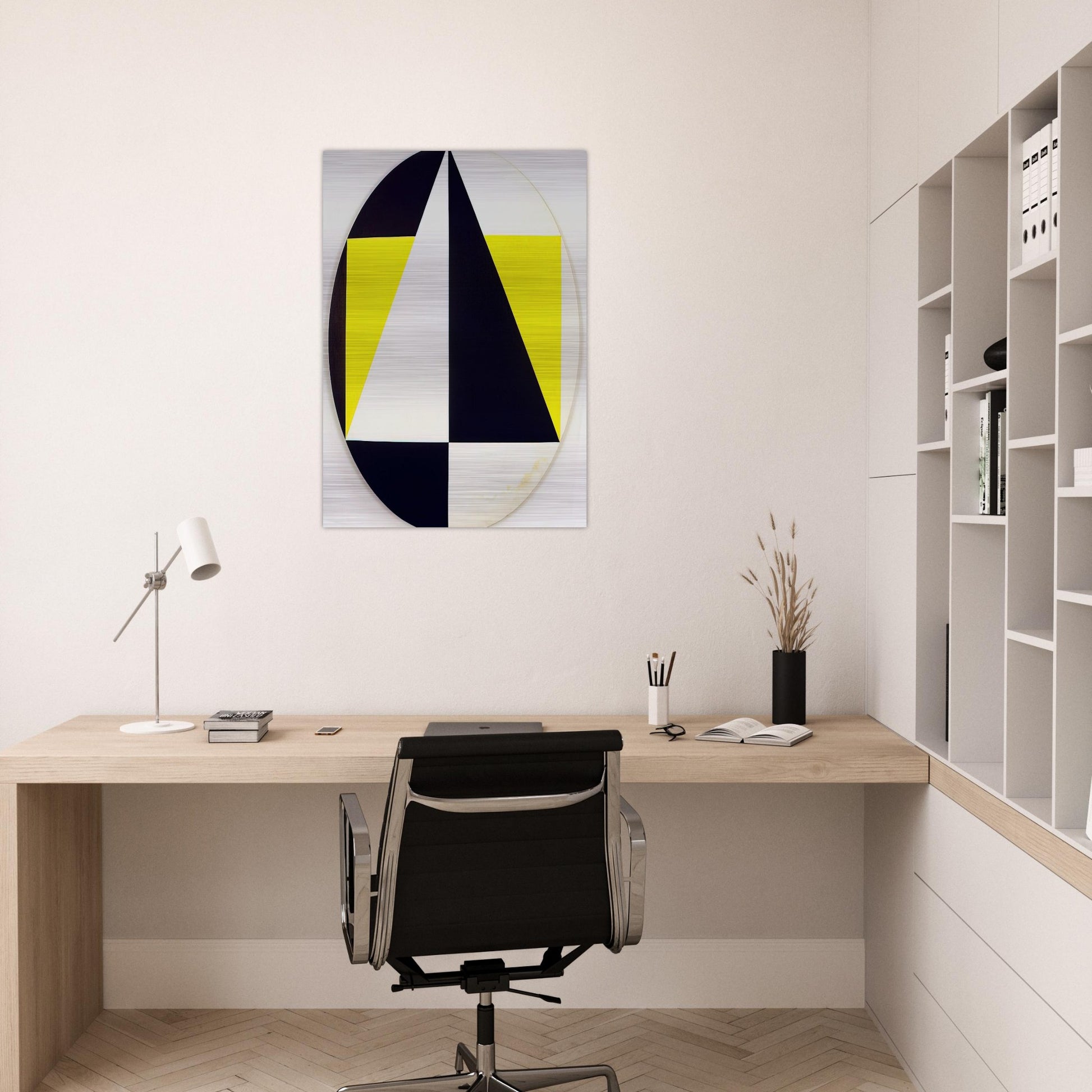 Tondo3Colors - 1958 - Carmen Herrera Brushed Aluminum Print - 70x100 cm / 28x40 inches | Carmen Herrera Aluminum Print | Carmen Herrera Prints